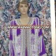 Purple hand work embroidered maxi/ muslim dress for women